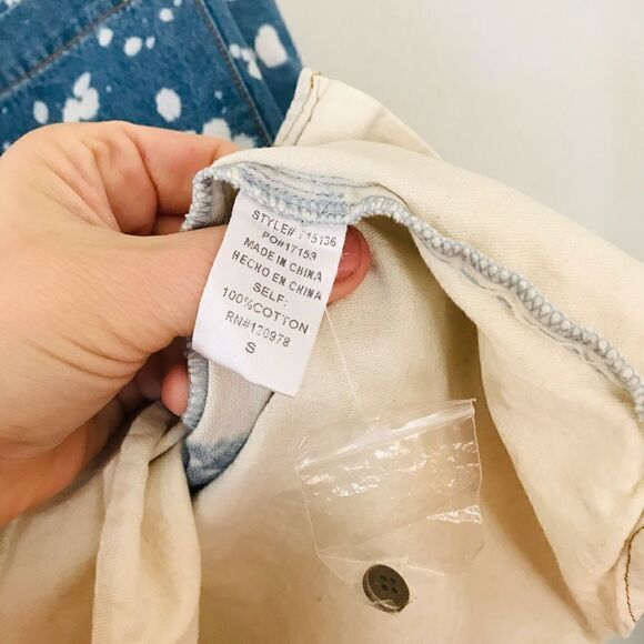 Entro Blue and White Splatter Denim Shirt - Picture 7 of 7